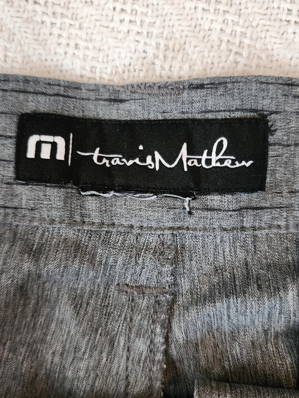 Travis Mathew Men's Heather Gray Micro Palm Flat-Front Shorts